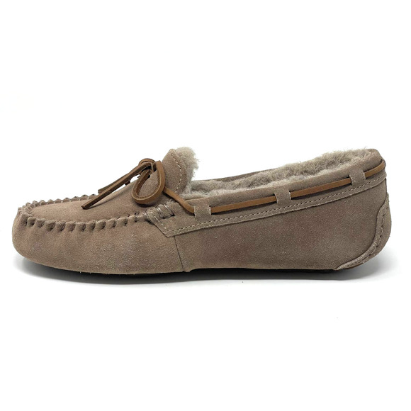 $100 UGG Dakota Moccasin Slippers Womens 6 Rare Caribou Suede Color 1107949 NEW - Picture 4 of 10